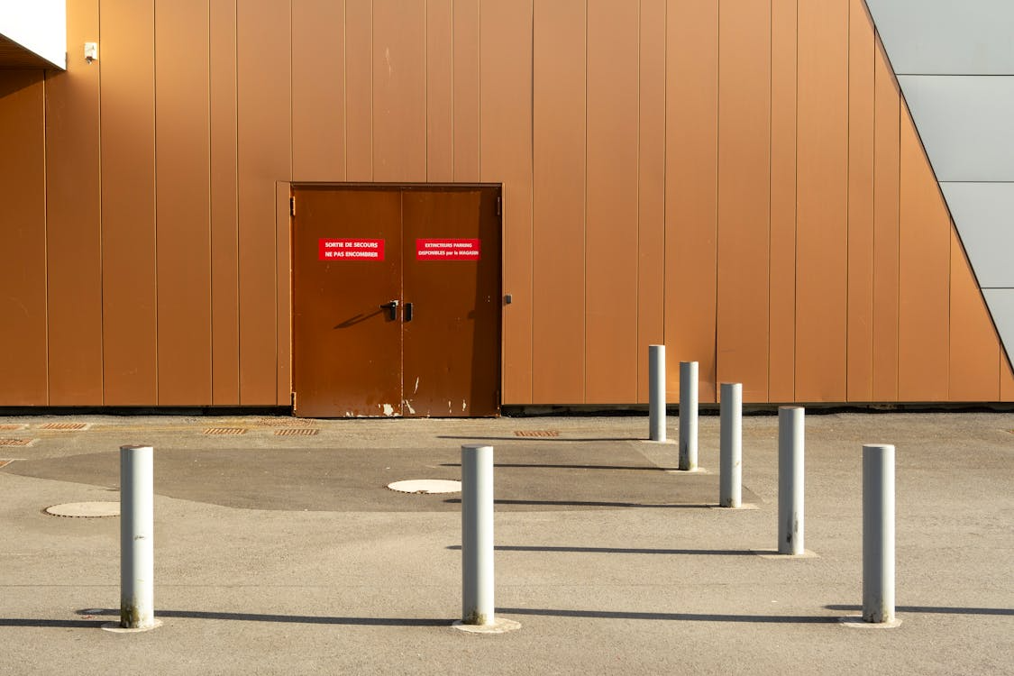 lock on an emergency exit door of a commercial building